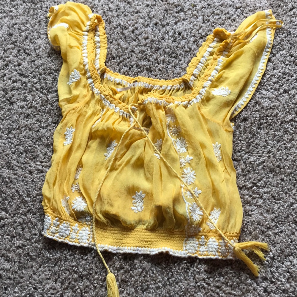 Yellow free people blouse